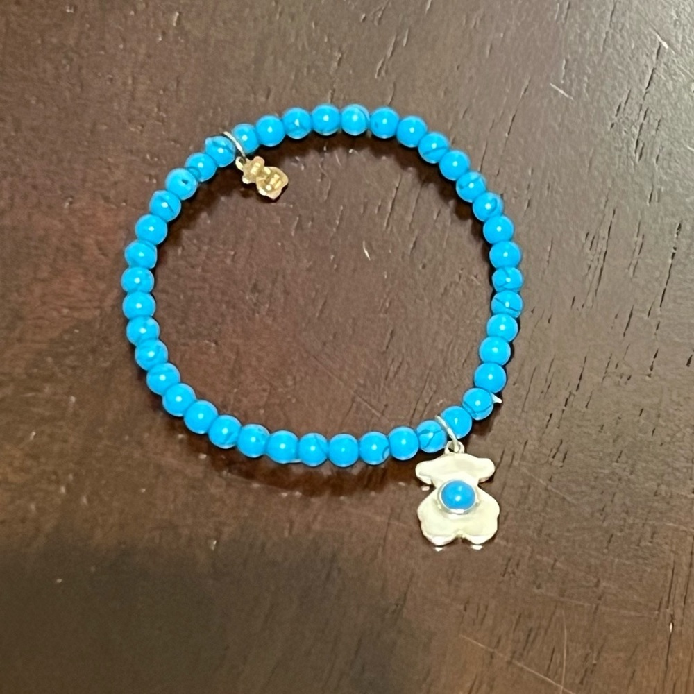 TOUS Turquoise Sterling Silver Charm Bracelet